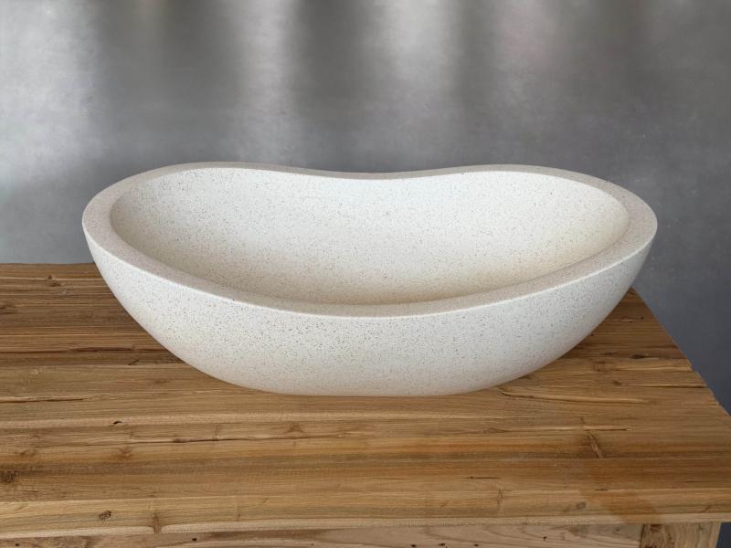 LAVABO DA APPOGGIO IN TERRAZZO BEIGE POVEGLIA