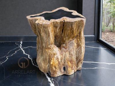 SGABELLO ORGANICO IN LEGNO PIETRIFICATO NATURALE