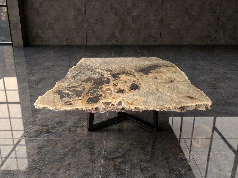 MESA DE CENTRO ORGANICA DE PIEDRA BAYONA