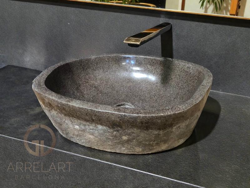 LAVABO SEMI PULIDO DE PIEDRA SANGAY