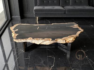 DARK PETRIFIED WOOD TABLE LUXOR