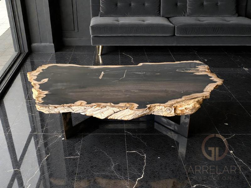 MESA DE MADERA PETRIFICADA OSCURA LUXOR