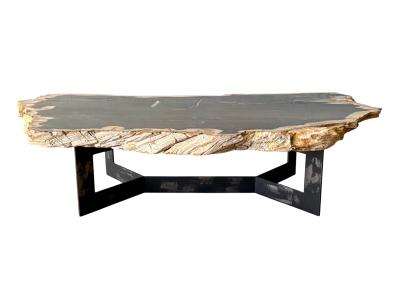BLACK PETRIFIED WOOD TABLE LUXOR