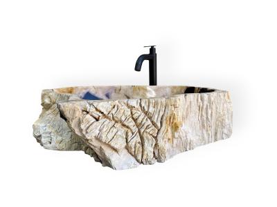 LAVABO EXOTICO DE MADERA FOSILIZADA LEWIS