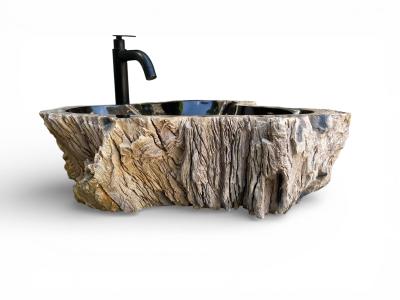 LAVABO DE MADERA OSCURA FOSILIZADA TOULOUSE