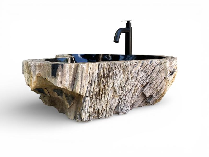 LAVABO DE MADERA OSCURA FOSILIZADA TOULOUSE