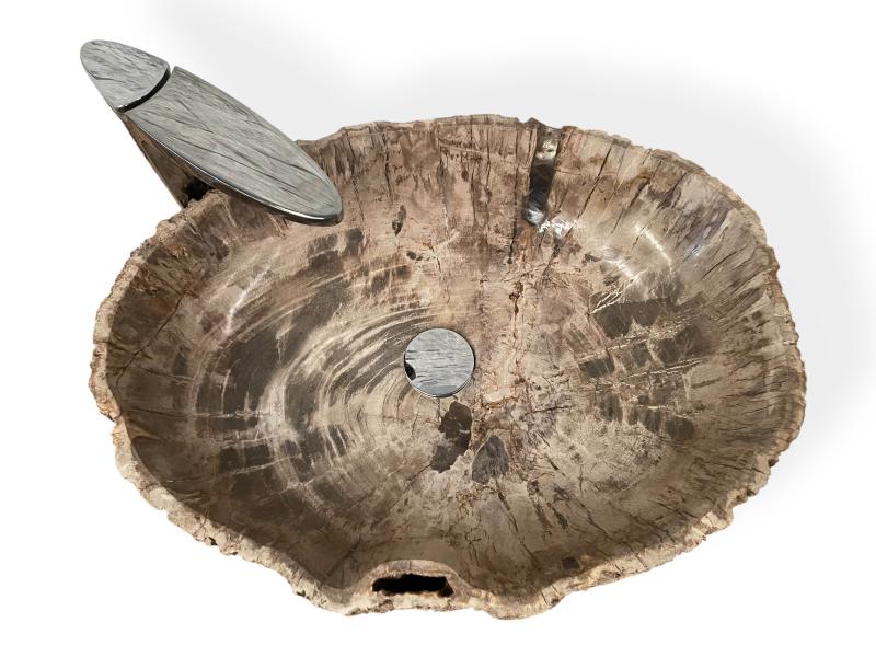 VASQUE EN BOIS PETRIFIE BEIGE BENEVENTO