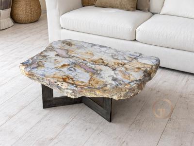 COLORED STONE COFFEE TABLE ANGLAIS