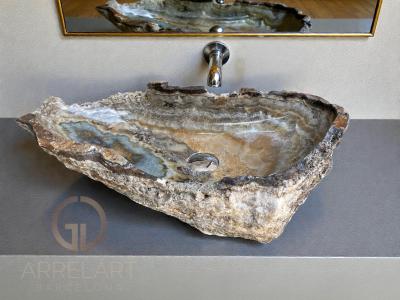 VASQUE SCULPTURALE EN PIERRE NATURELLE PANIER