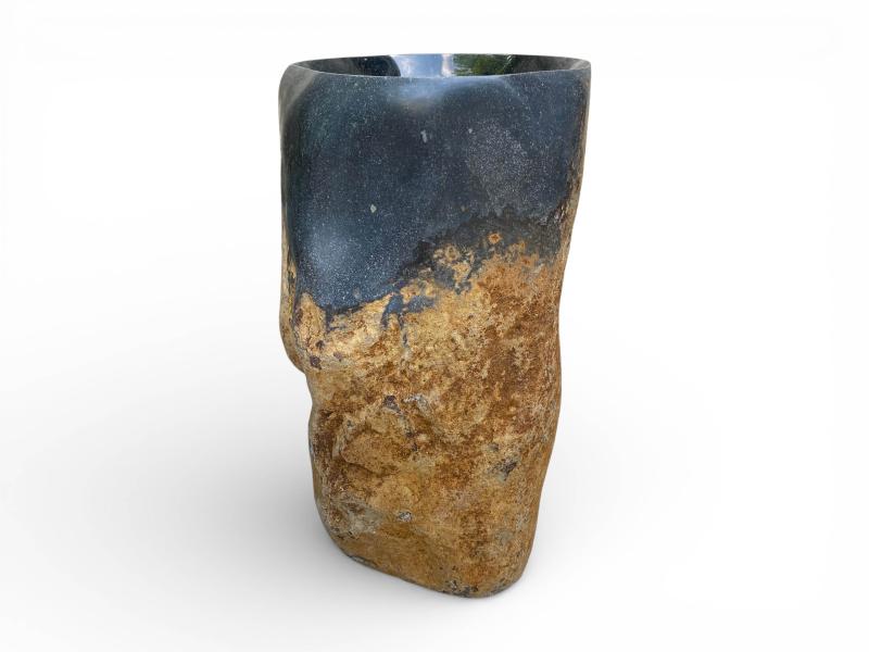 LAVABO DA APPOGGIO IN PIETRA OSSIDATA