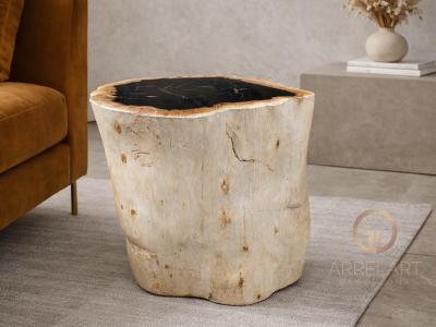 TAMBORET DE FUSTA FOSIL AMB ACABAT POLIT LUX