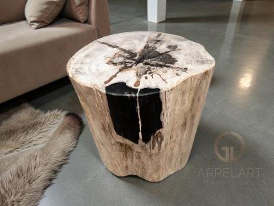 TABLE D'APPOINT EN BOIS PETRIFIE BLACK
