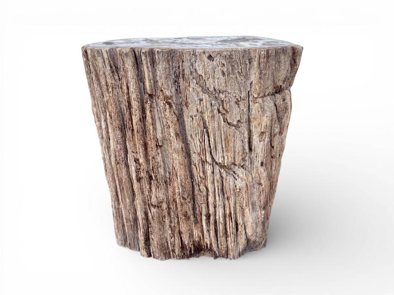 TABLE D'APPOINT EN BOIS PETRIFIE BLANCHE
