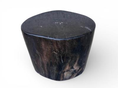 BLACK POLISHED STONE STOOL EZE