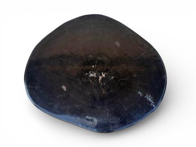 BLACK POLISHED STONE STOOL EZE