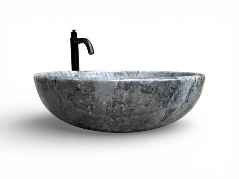 Lavabo da Appoggio In Marmo Rotondo Zurich