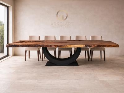 DARK WOOD DINING TABLE MANHATTAN