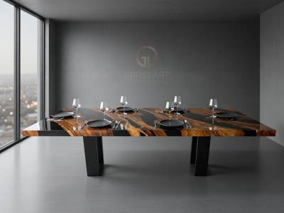 MESA RESINA EPOXI Y MADERA COMEDOR