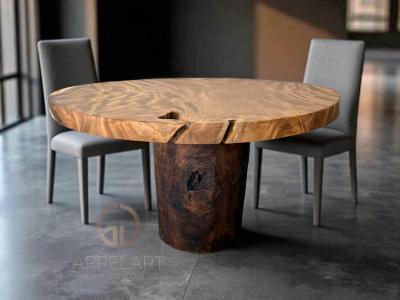 NATURAL ROUND DINING TABLE HAVANA