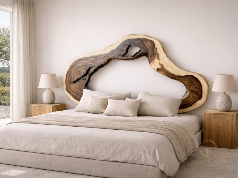 CABECERO NATURAL DE MADERA TROPICAL