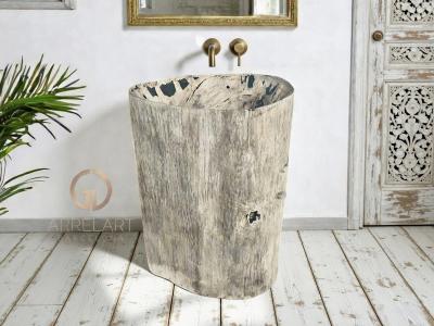 LAVABO FREESTANDING IN LEGNO PETRIFICATO MASSICCIO OLBIA