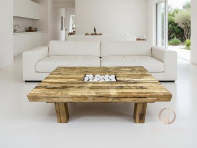 TABLE BASSE EN TECK ANTIQUE