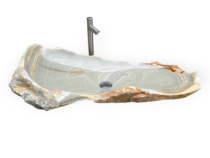 WASCHBECKEN PERLGRAU AUS NATURSTEIN FORMENTOR