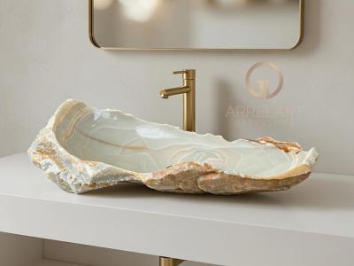 PEARL GREY SINK IN NATURAL STONE FORMENTOR