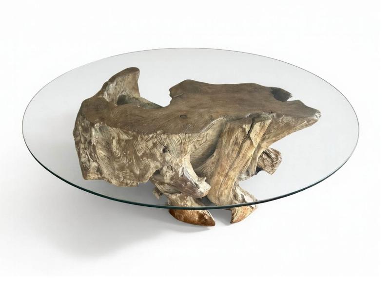 TABLE BASSE ARTISANALE EN TECK LUNEL