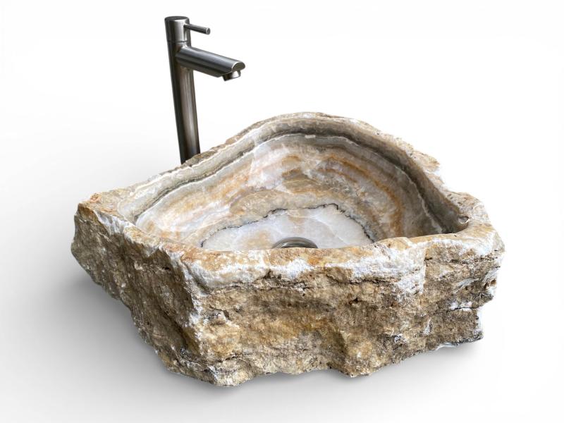 LAVABO ESTILO MEDITERRANEO DE PIEDRA BINIBECA
