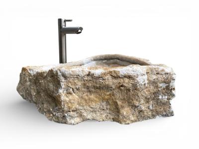 WASCHBECKEN MEDITERRANER STIL AUS STEIN BINIBECA