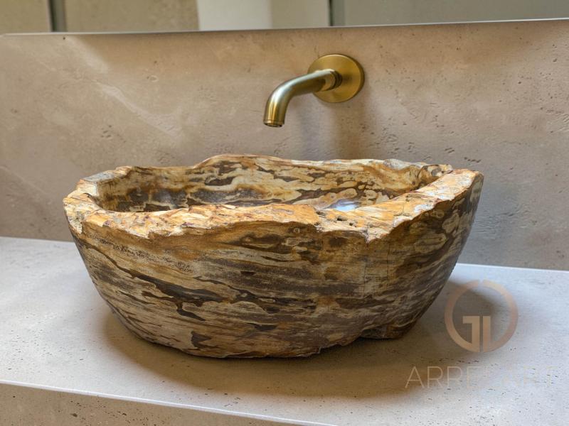 EVIER EN BOIS PETRIFIE MOUSA