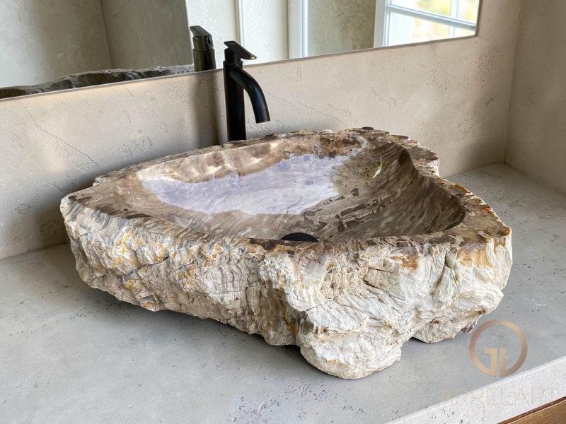 EXCLUSIVE PETRIFIED WOOD SINK CAMEROON