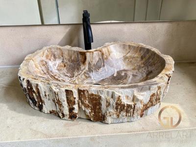 WASHBECKEN AUS VERSTEINERTEM HOLZ CARINTIA