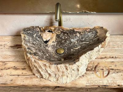 FOSSILE HOLZ WASCHBECKEN AKUA