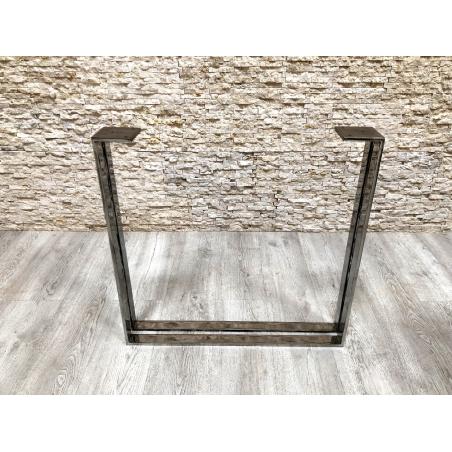 Legs Struttura A Croce Per Tavolo In Acciaio Inox - Gambe A V Argentate 70x72cm, Base Doppia Per Ristorazione E Bar