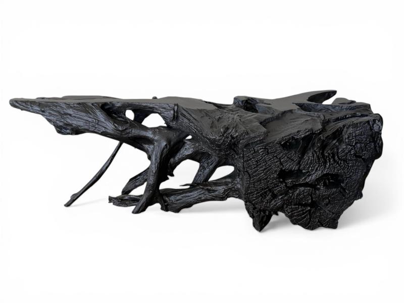 CONSOLA BAJA NEGRA DE MADERA DE TECA NOIRE