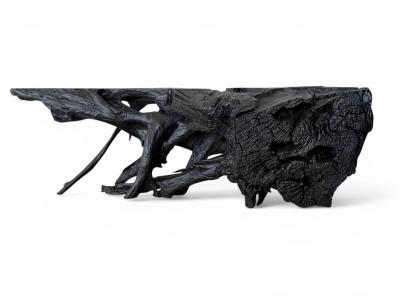 CONSOLE BASSE NOIRE EN BOIS DE TECK