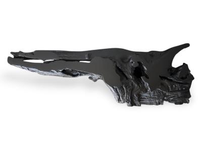 CONSOLE BASSE NOIRE EN BOIS