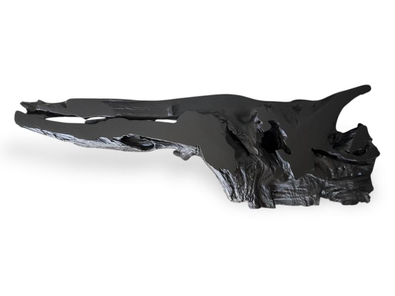 BLACK LOW CONSOLE IN TEAK WOOD NOIRE