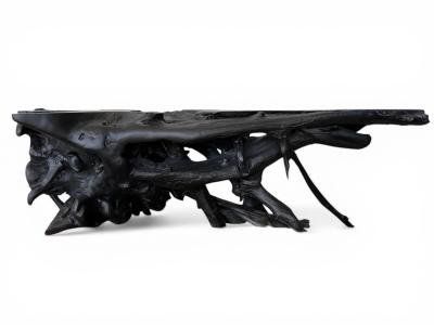 CONSOLA BAJA NEGRA DE MADERA DE TECA NOIRE