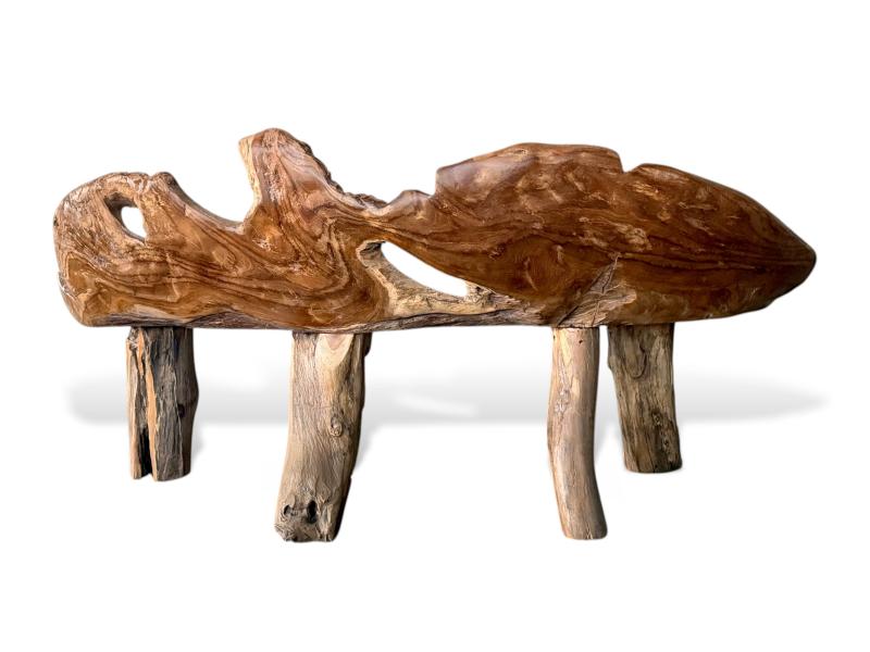 RUSTIC BENCH IN TEAK WOOD ROUSSILLON