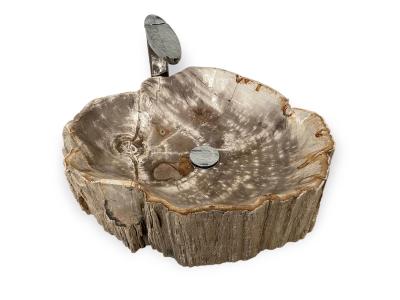 WASHBECKEN AUS VERSTEINERTEM HOLZ NAIROBI