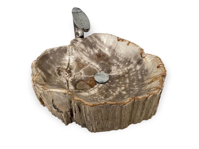 WASHBECKEN AUS VERSTEINERTEM HOLZ NAIROBI