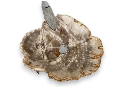 WASHBECKEN AUS VERSTEINERTEM HOLZ NAIROBI