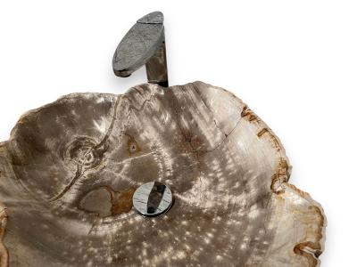 WASHBECKEN AUS VERSTEINERTEM HOLZ NAIROBI