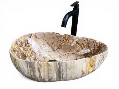 WASCHBECKEN AUS VERSTEINERTEM HOLZ BALI