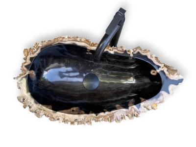 LAVABO DE MADERA FOSILIZADA NEGARA