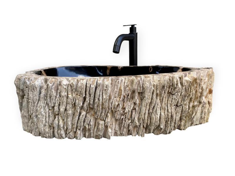 WASCHBECKEN AUS VERSTEINERTEM HOLZ NEGARA