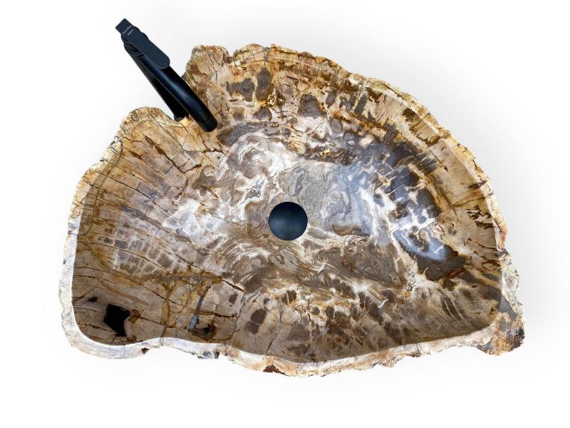 WASHBECKEN AUS VERSTEINERTEM HOLZ SUNSET